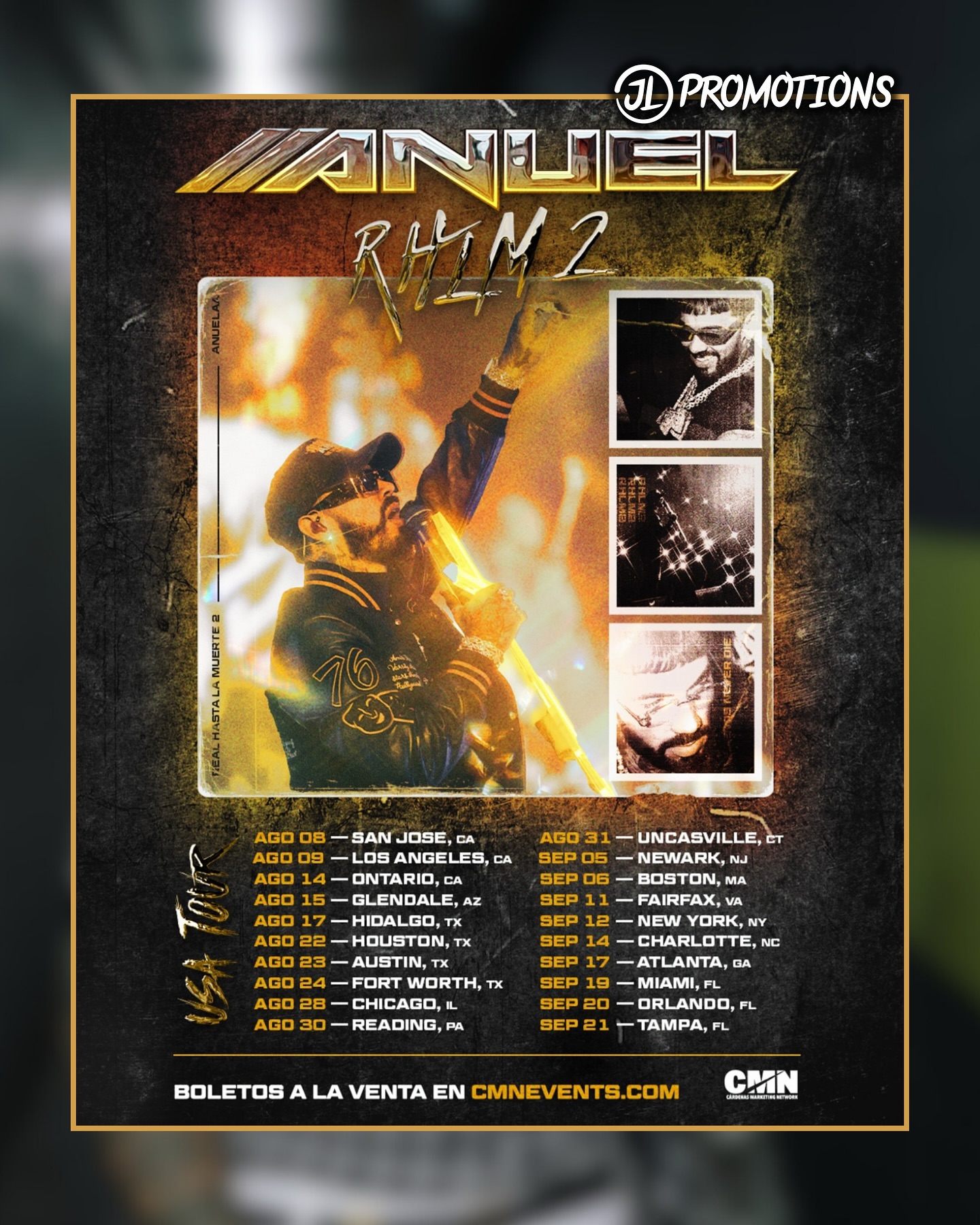 Anuel AA Real Hasta La Muerte 2 Tour Poster 2025
